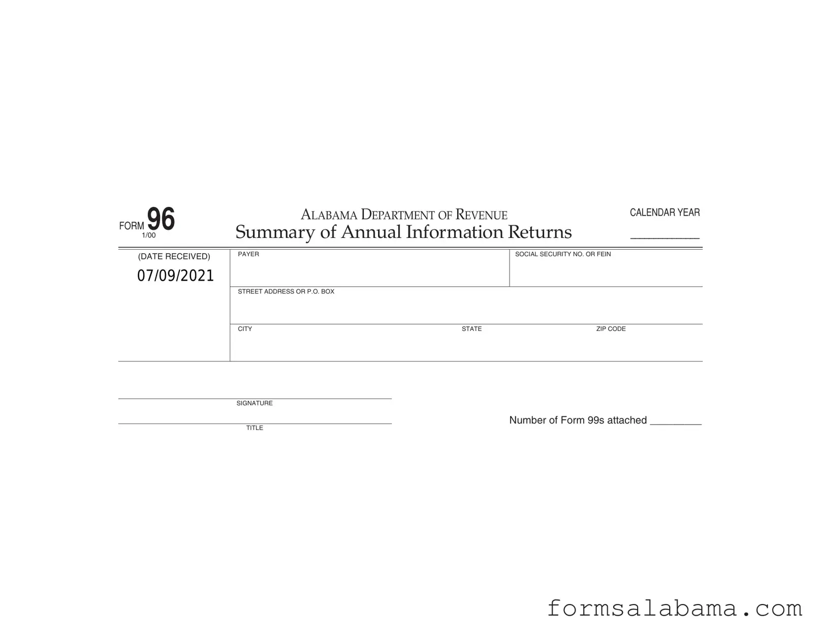 Fill Out a Valid 96 Alabama Template