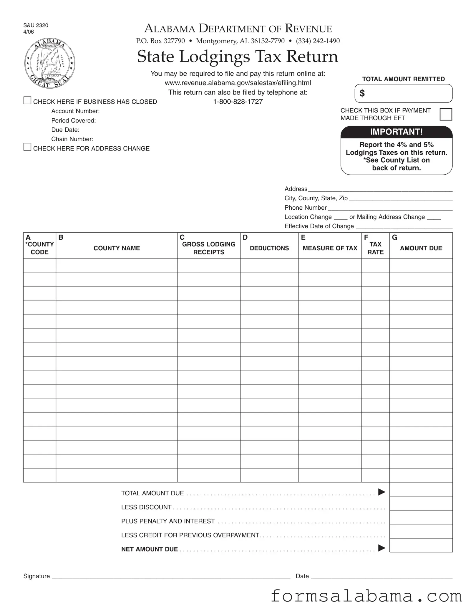 Fill Out a Valid Alabama 2320 Template