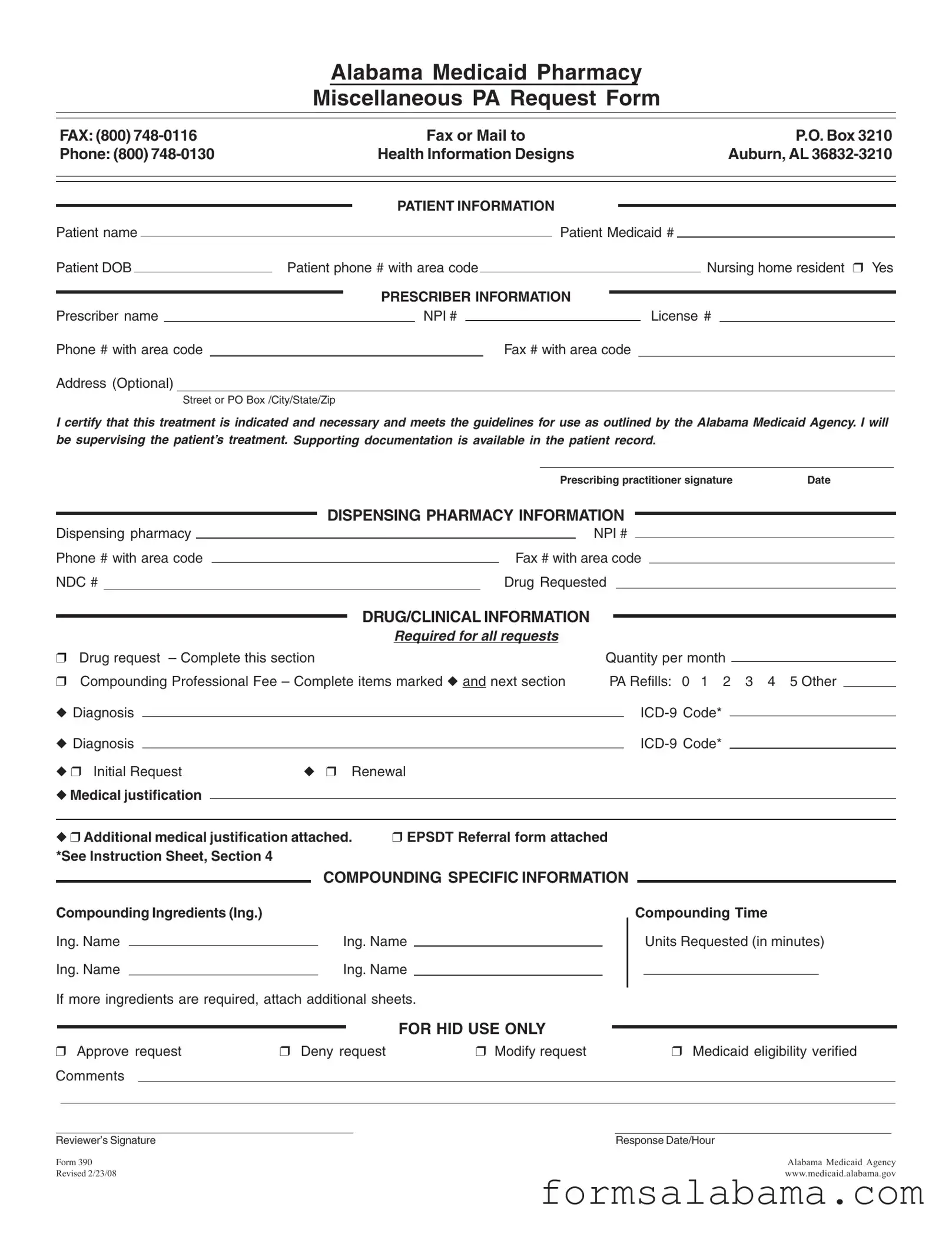 Fill Out a Valid Alabama 390 Template