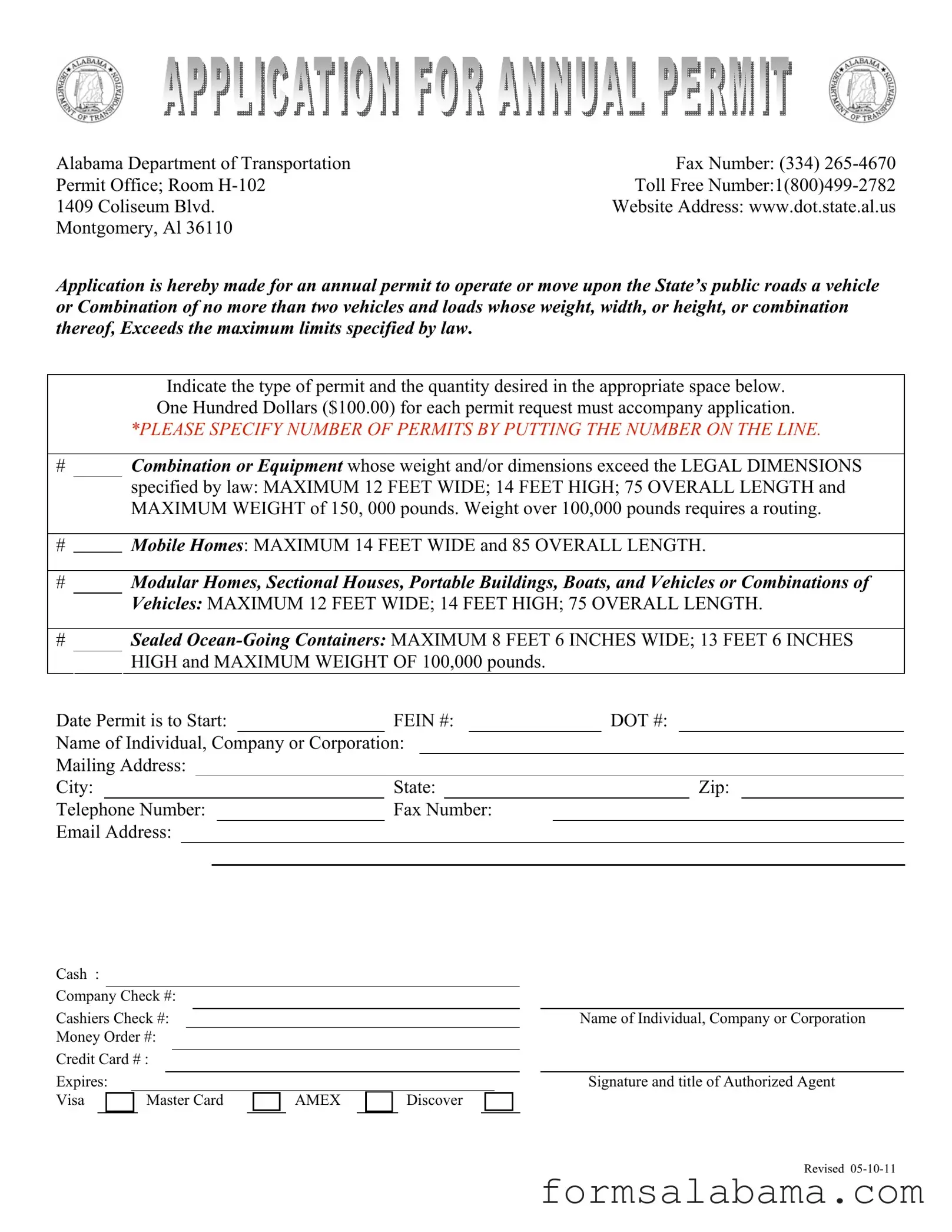 Fill Out a Valid Alabama Annual Permit Template