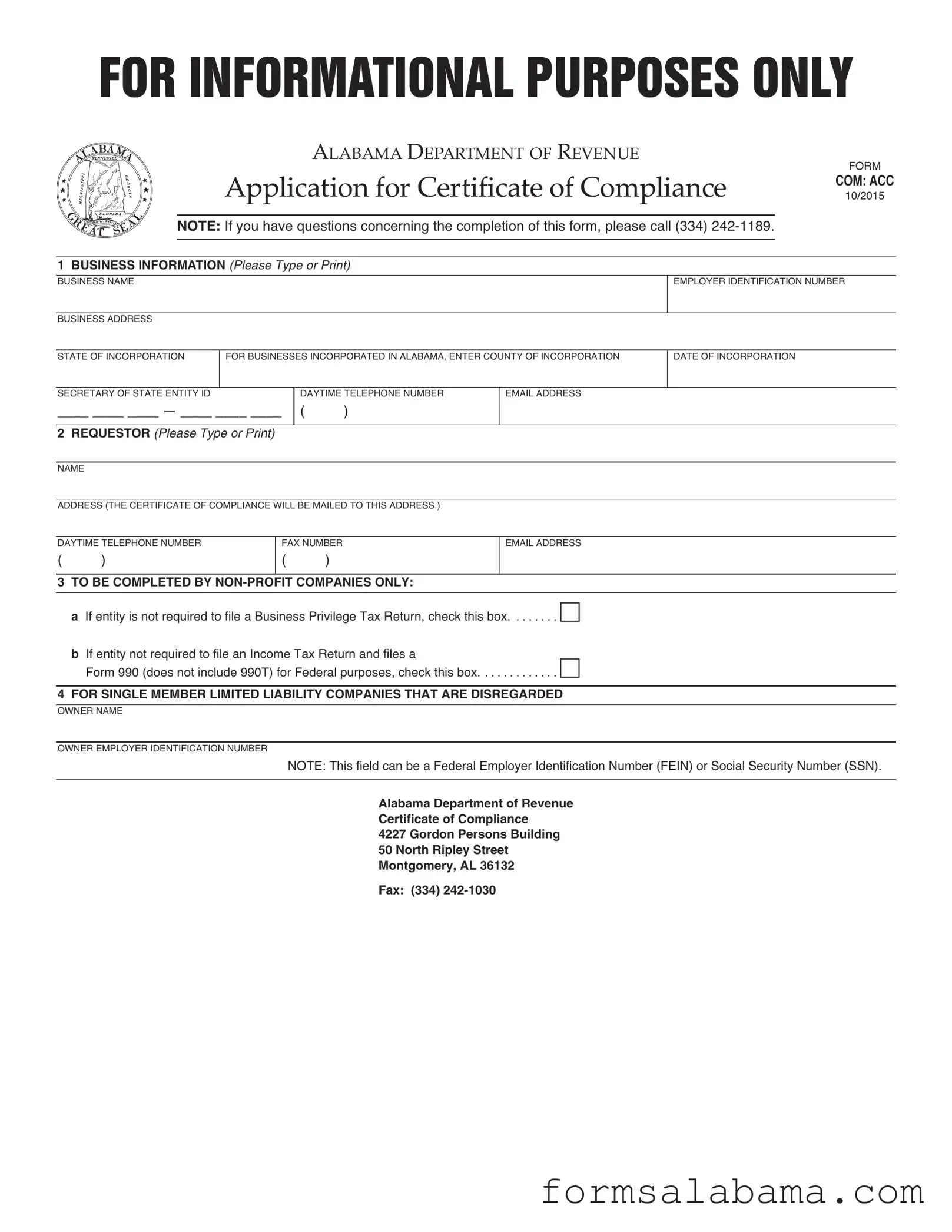 Fill Out a Valid Alabama Certificate Of Compliance Template