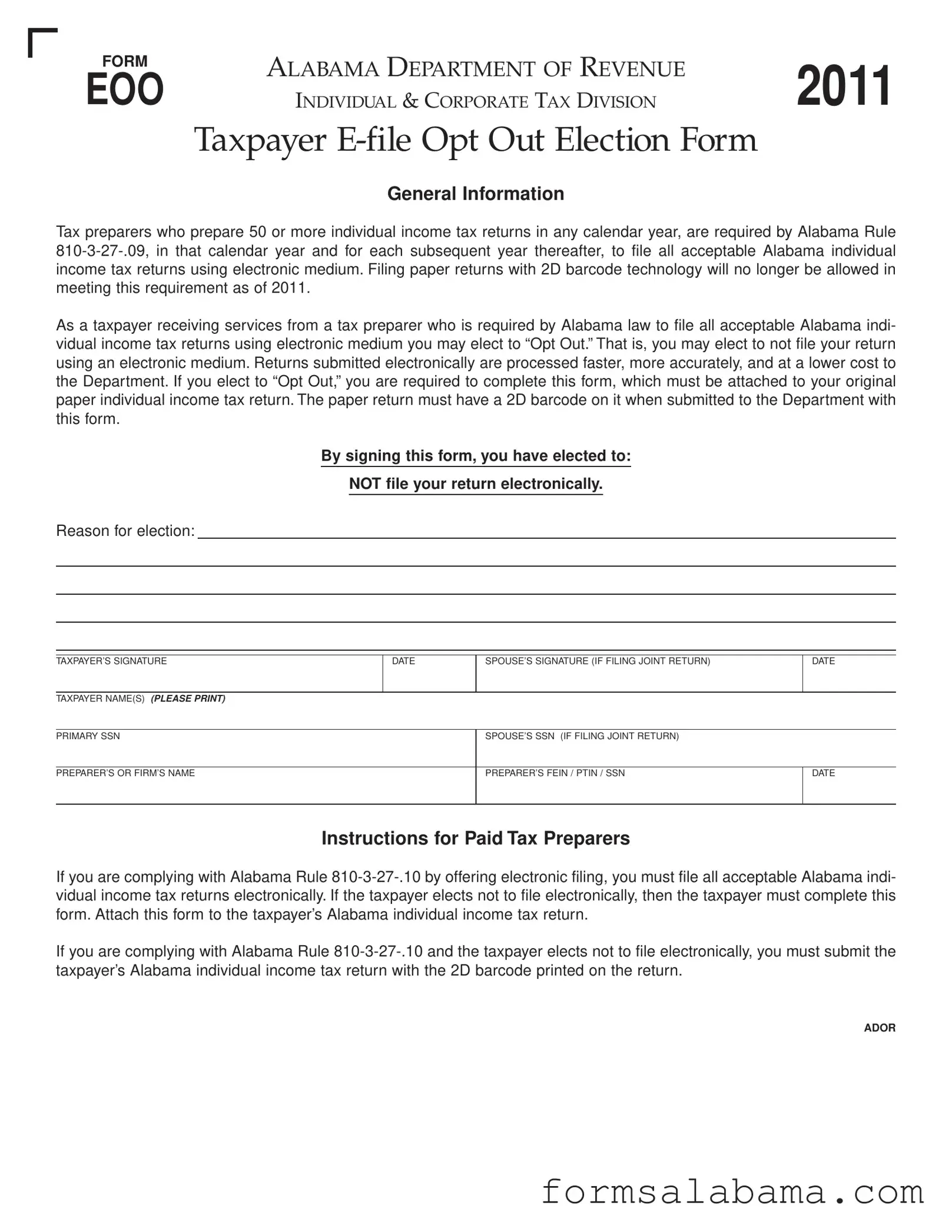 Fill Out a Valid Alabama Eoo Template