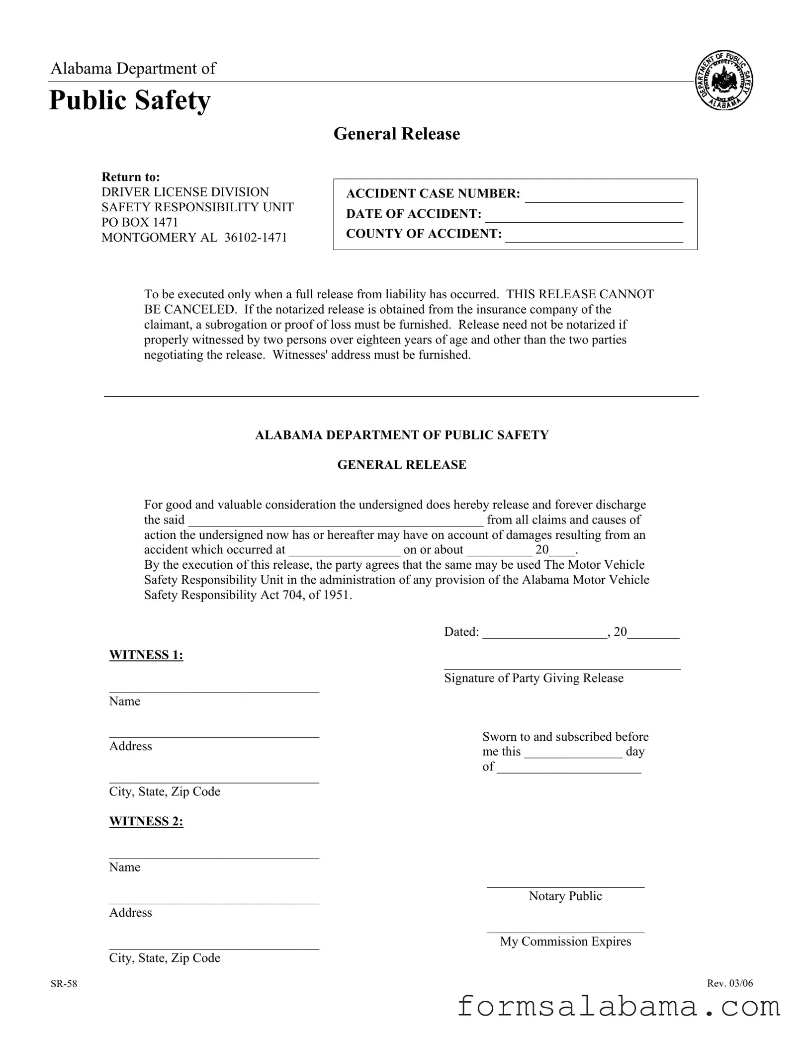 Fill Out a Valid Alabama Sr 58 Template
