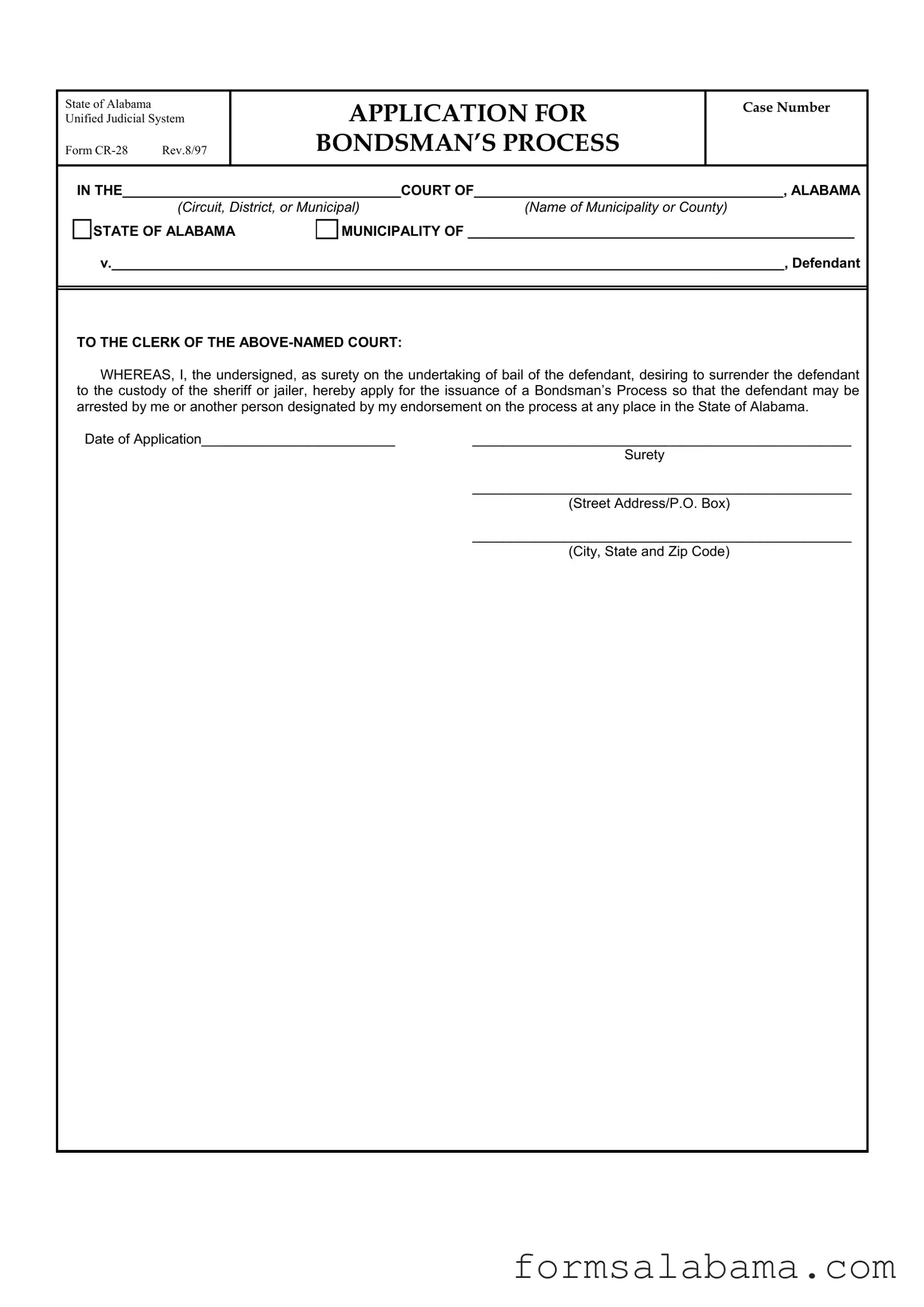 Fill Out a Valid Cr 28 Alabama Template