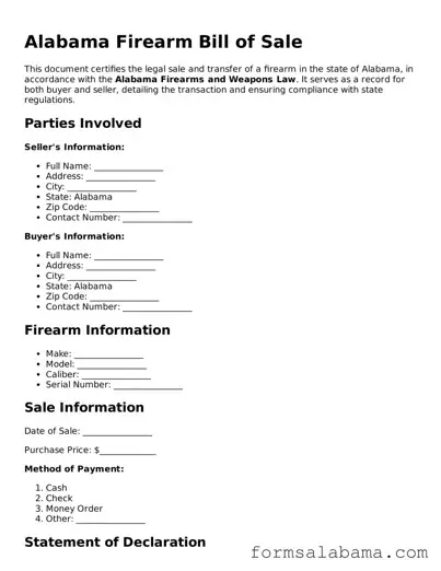 Attorney-Approved  Firearm Bill of Sale Form for Alabama