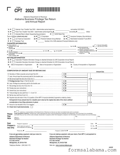 Fill Out a Valid Alabama Cpt Template