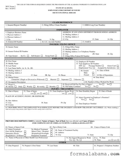 Fill Out a Valid Alabama First Report Template