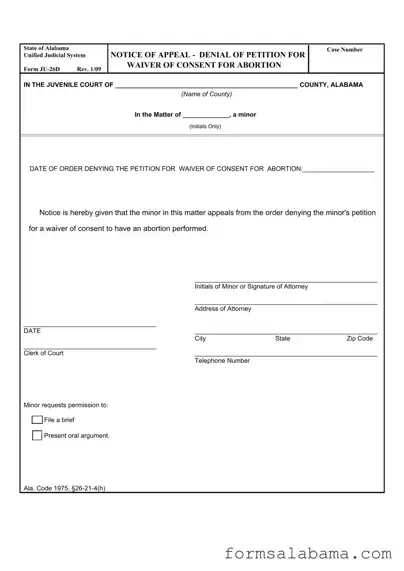 Fill Out a Valid Alabama Ju 26D Template