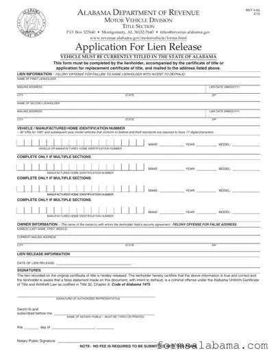 Fill Out a Valid Alabama Mvt 5 63 Template