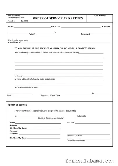 Fill Out a Valid C 15 Alabama Template